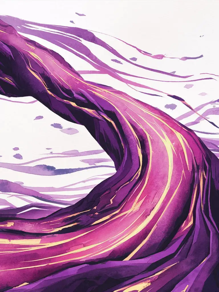 Vivid Purple Sand Xiao Qingxin Watercolor Wind Blowing 8K