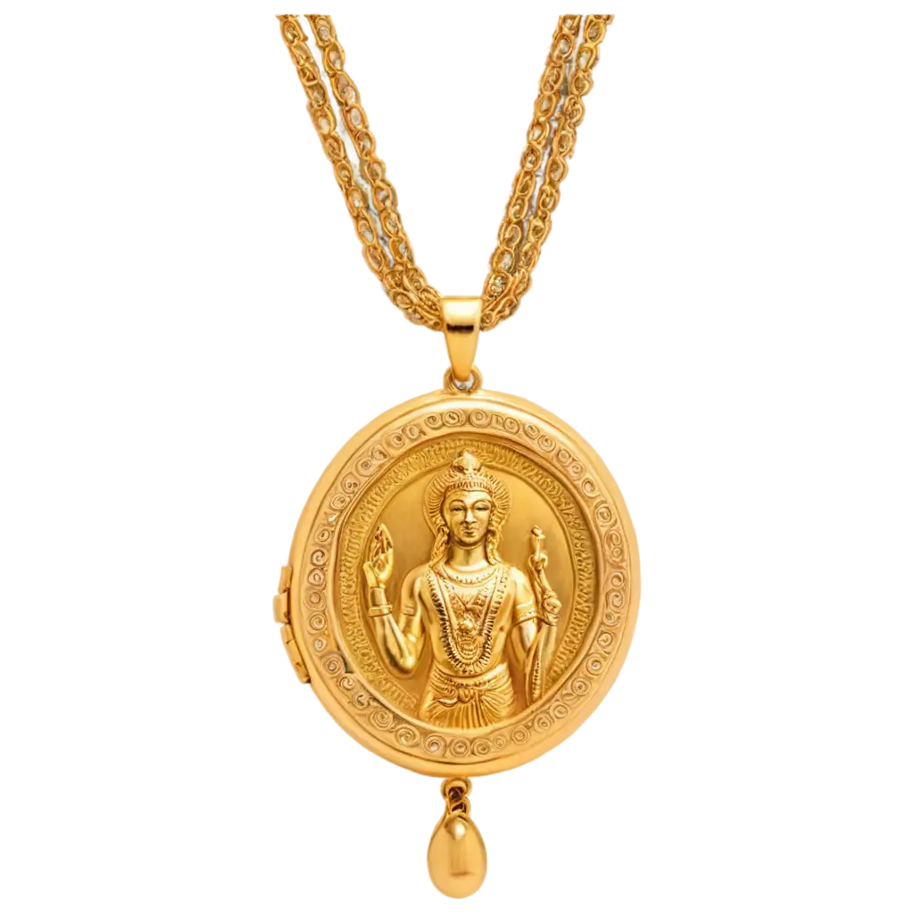 PNG-Image-of-Gold-Photo-Locket-with-God-Vishnu-Enhance-Your-Online-Presence