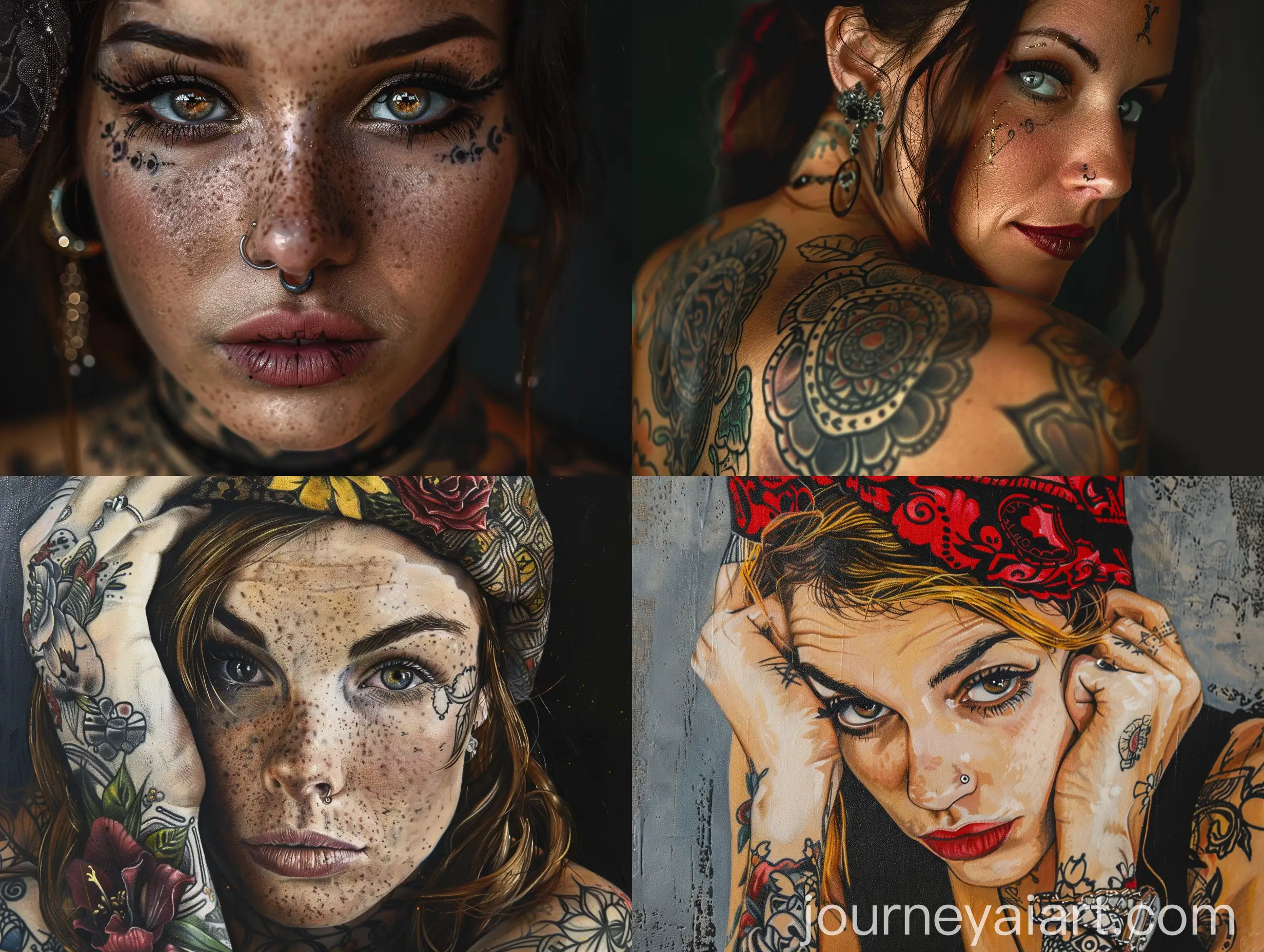 Tattooed-Girl-Portrait-with-Vibrant-Colors