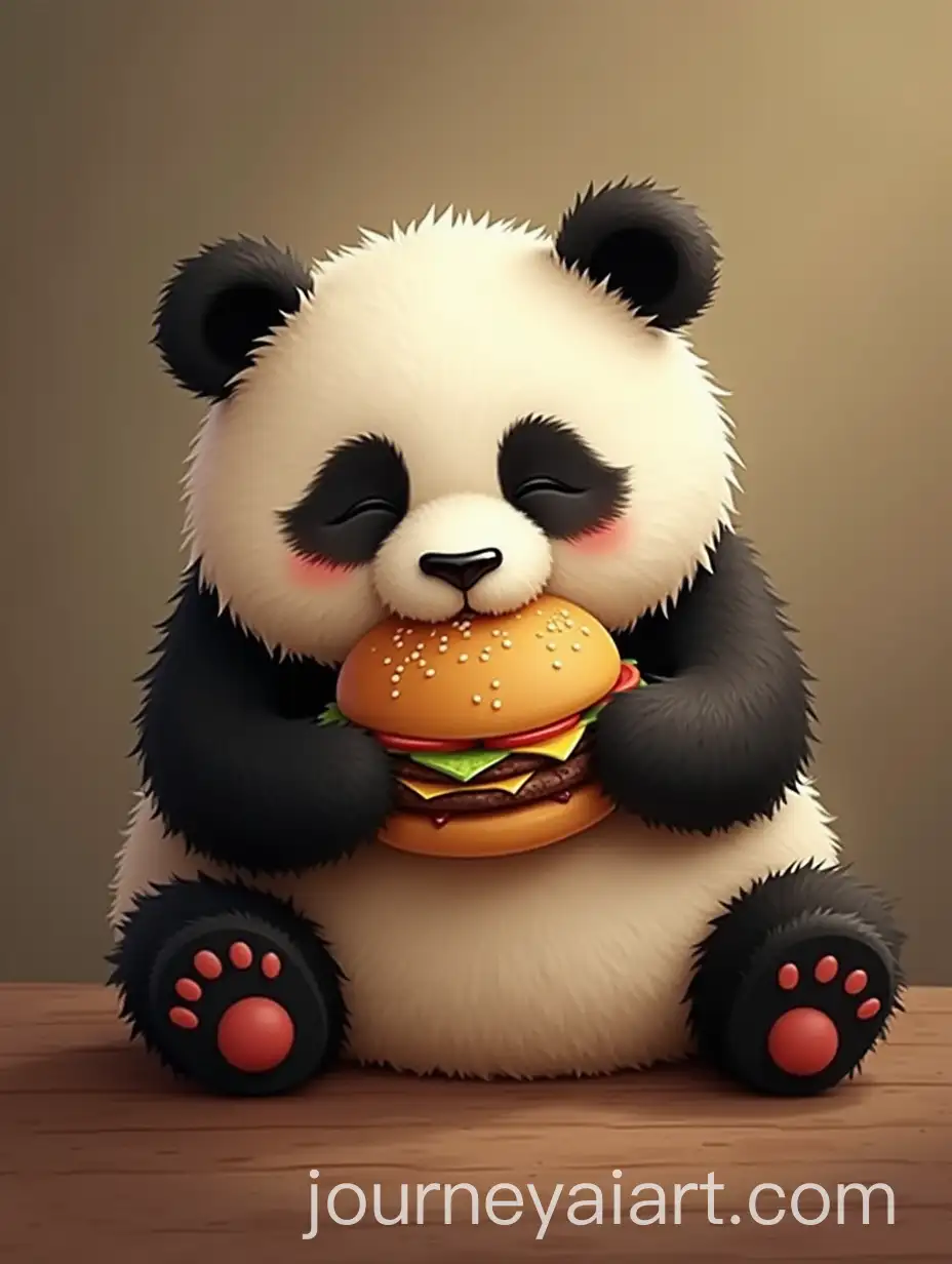 Adorable-Panda-Eating-Burger-While-Sleeping