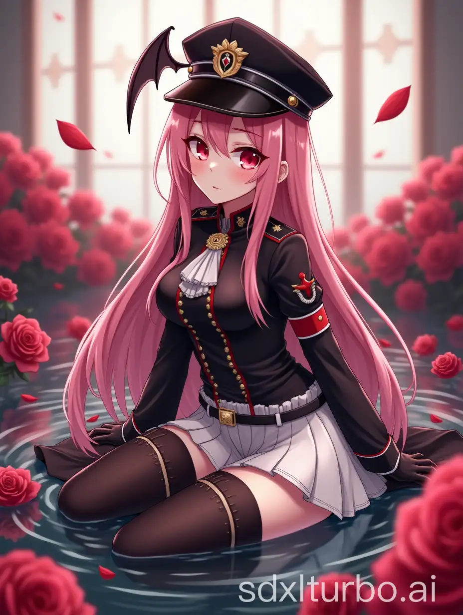 Anime-Vampire-Girl-with-Pink-Hair-Sitting-in-a-Sea-of-Roses