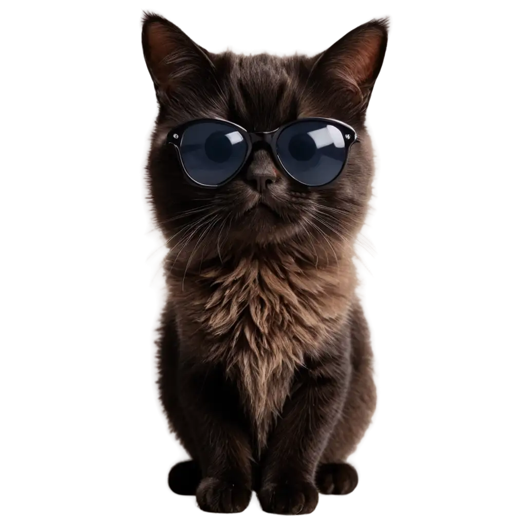 PNG-Image-of-a-Cat-with-Dark-Glasses-Enhance-Your-Content-with-Style