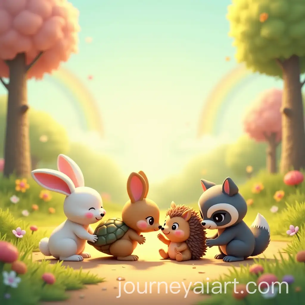 Affectionate-Animal-Friendship-in-a-Colorful-Forest-with-a-Positive-Message