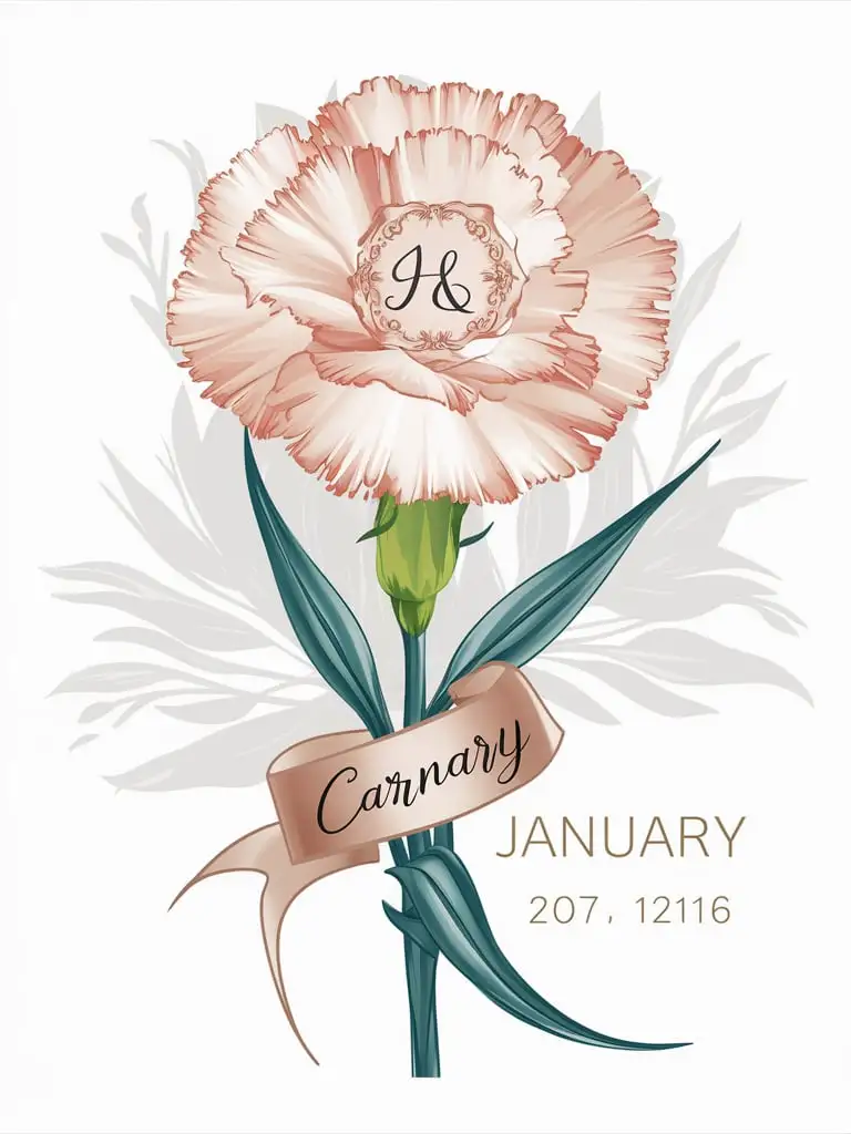 Personalized January Birth Flower Art with Custom Name or Date