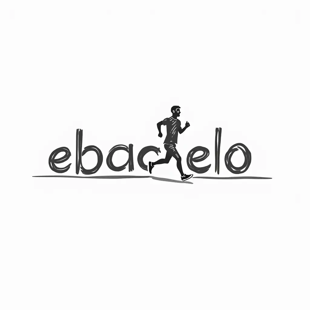 Logo-Design-ebacelo-with-Running-Man-Shadow