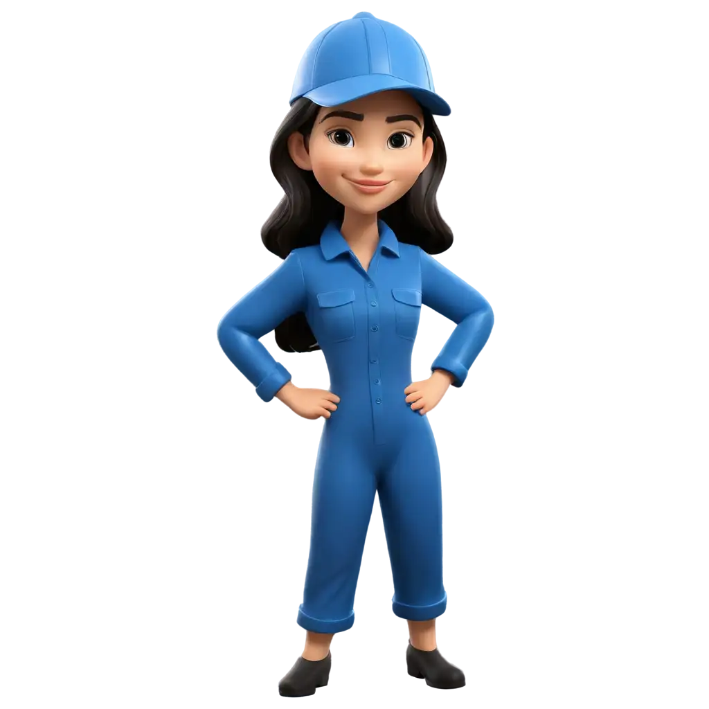 Cartoon-Woman-in-Blue-Safety-Coverall-PNG-Asian-Character-Illustration-for-Versatile-Applications