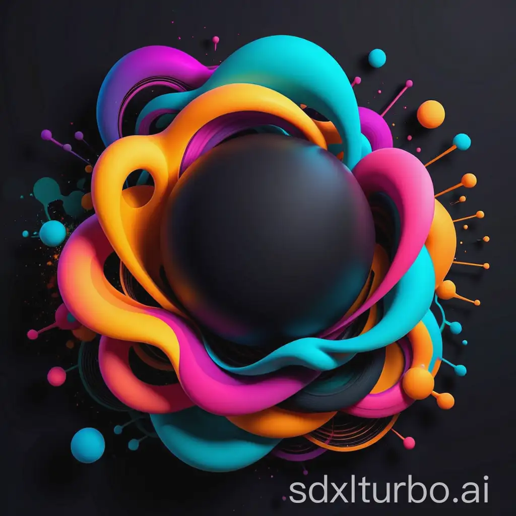 make abstract art with dark background and popping colours which I want to use in my website which is about implementing google cloud services