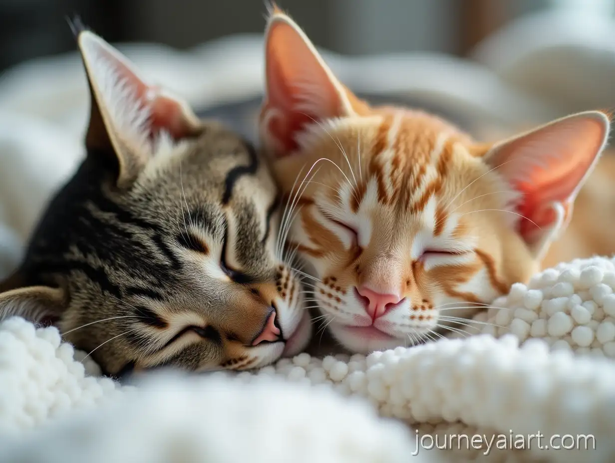 Two-Cats-Sleeping-Together-on-a-Soft-Blanket-Symbolizing-Social-Harmony