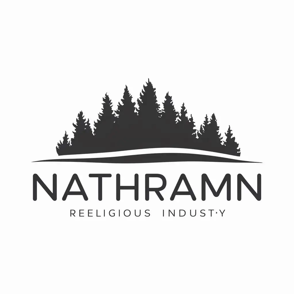 a logo design,with the text "NathramN", main symbol:Dark forest,Minimalistic,be used in Religious industry,clear background