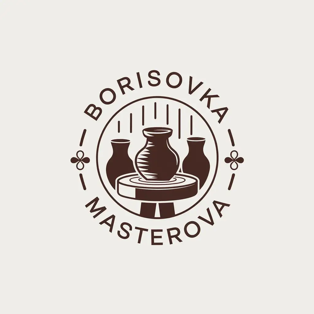 LOGO-Design-for-Borisovka-Masterova-Minimalistic-Clay-Pots-and-Potters-Wheel-Theme