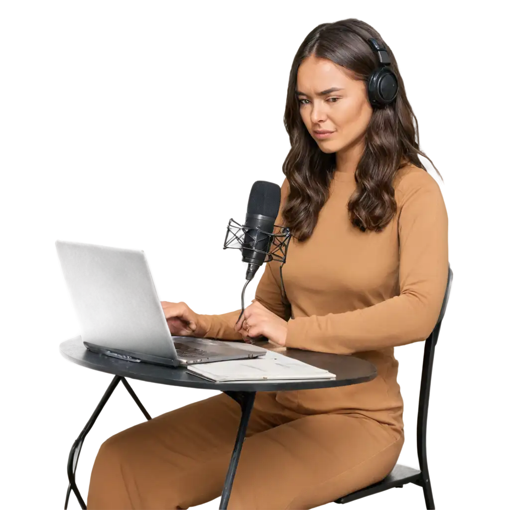 Woman-Doing-a-Podcast-HighQuality-PNG-Image-for-Podcast-and-Media-Content