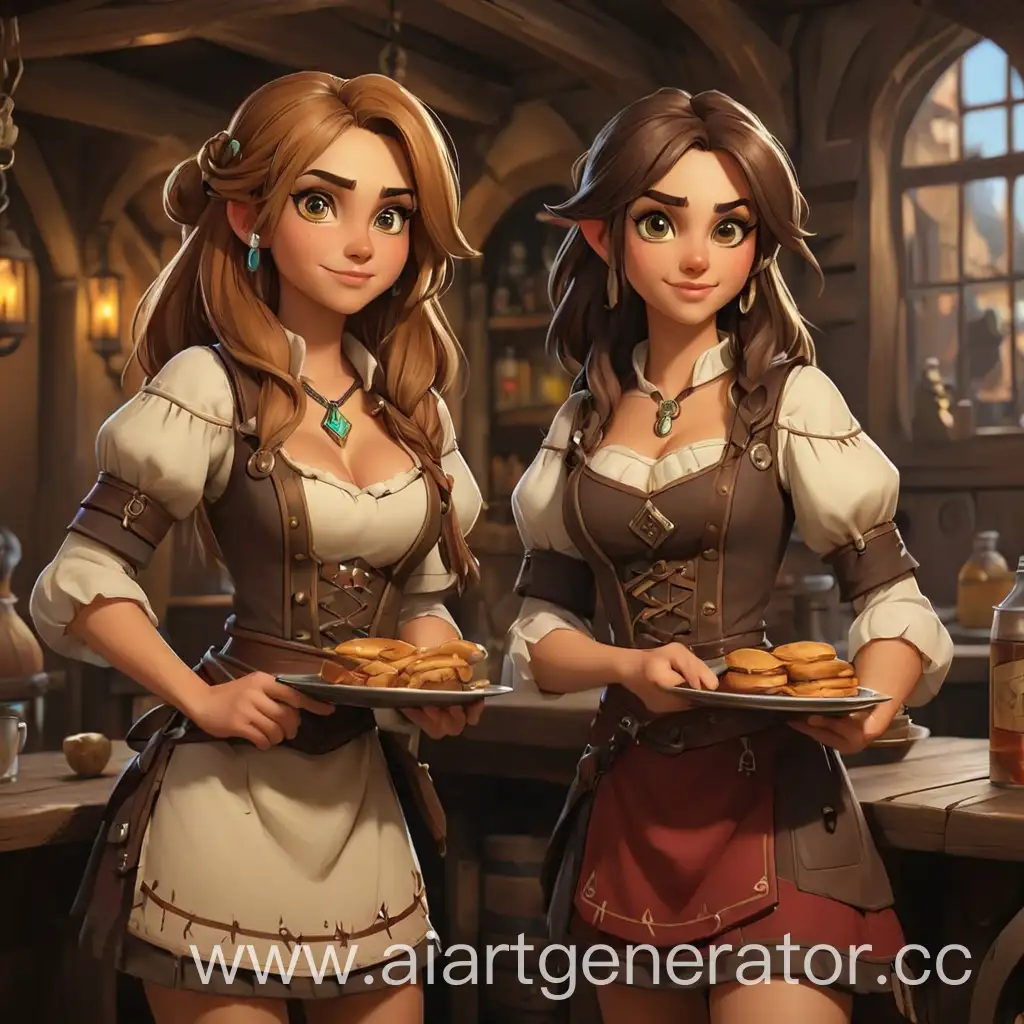 Medieval-Tavern-Scene-with-Draenei-Hostesses-in-Waitress-Attire