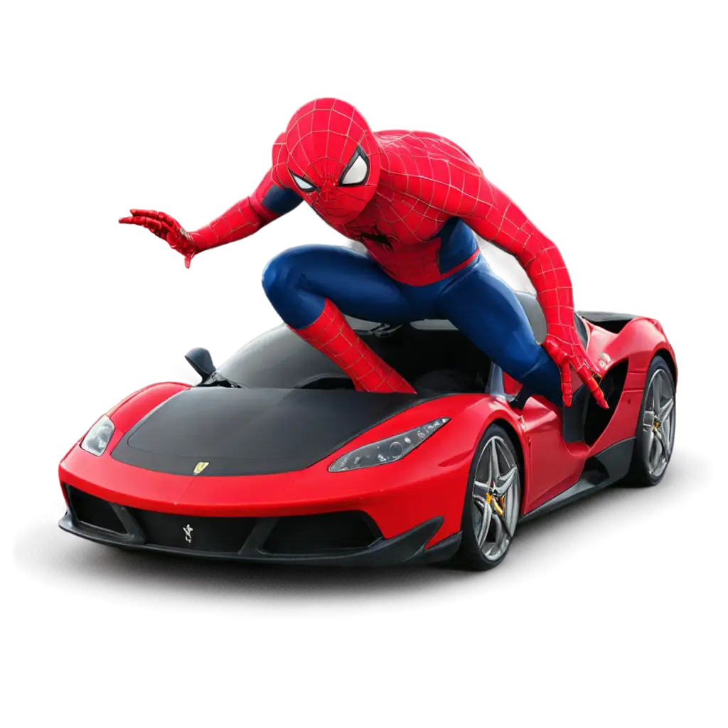 Dynamic-Spiderman-on-a-Ferrari-PNG-Image-for-Creative-Projects