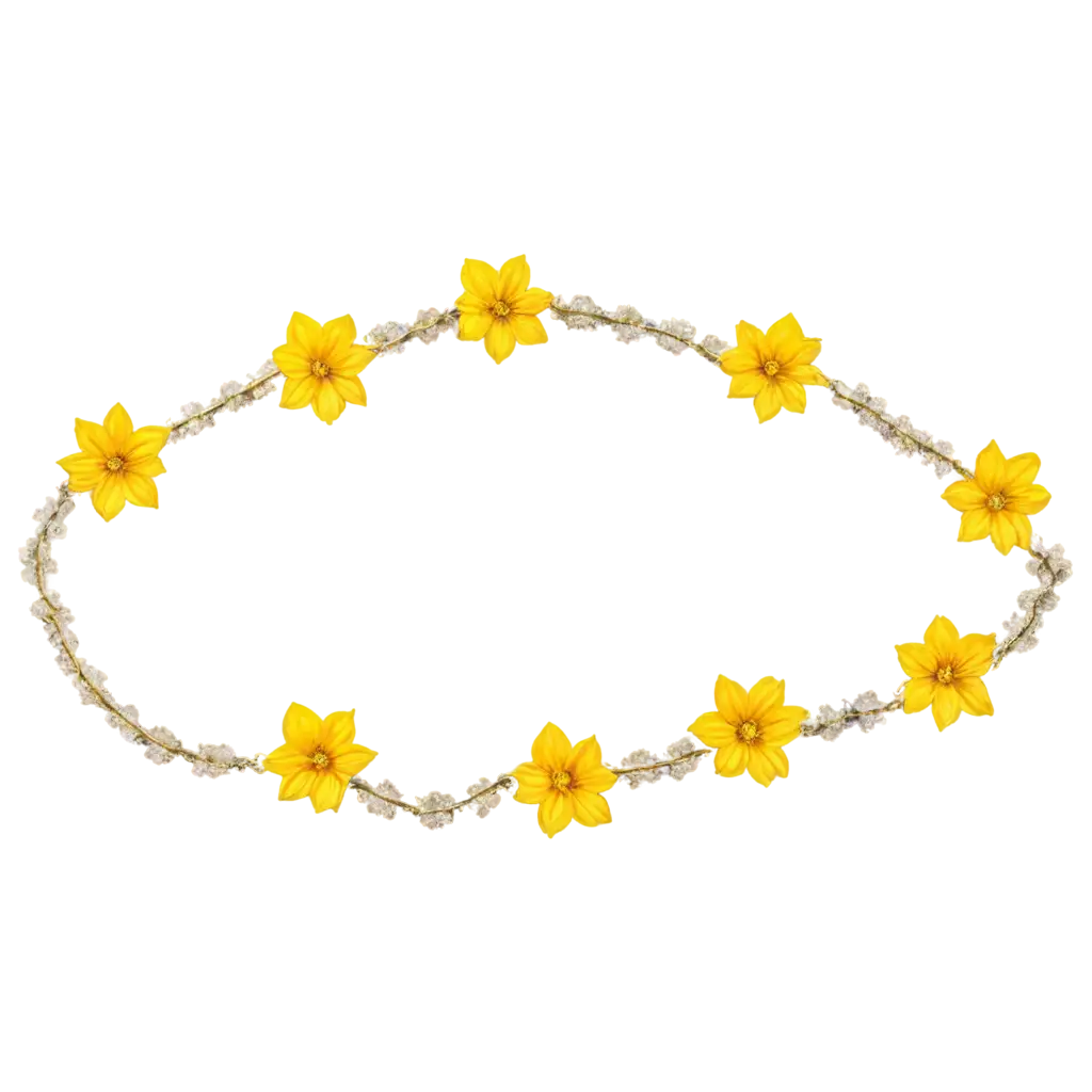 Yellow-Colour-Flower-Chain-PNG-Image-Vibrant-Floral-Art-for-Creative-Projects