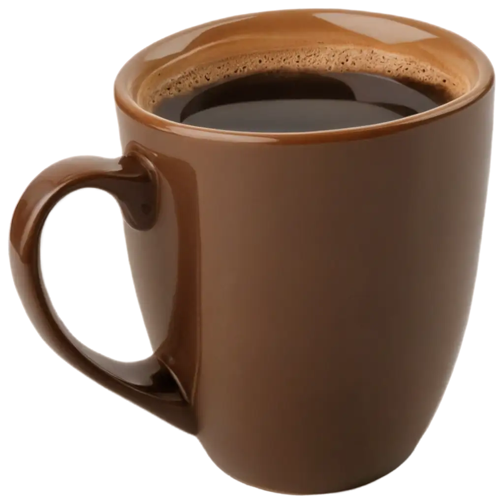 i need an image of a brown coffee cup having coffee in it