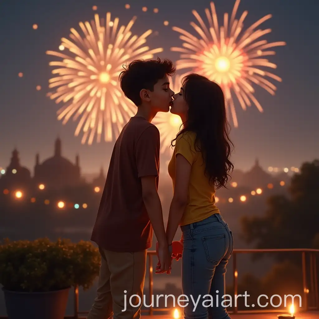 Romantic-Diwali-Kiss-Under-Fireworks