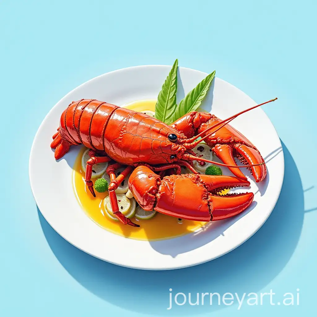 Exquisite-Australian-Lobster-Dish-in-Watercolor-Art