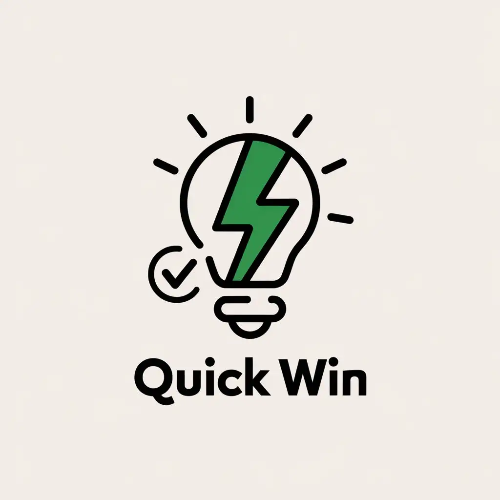 LOGO Design for Quick Win Modern Fast Business Solutions with Clear Background