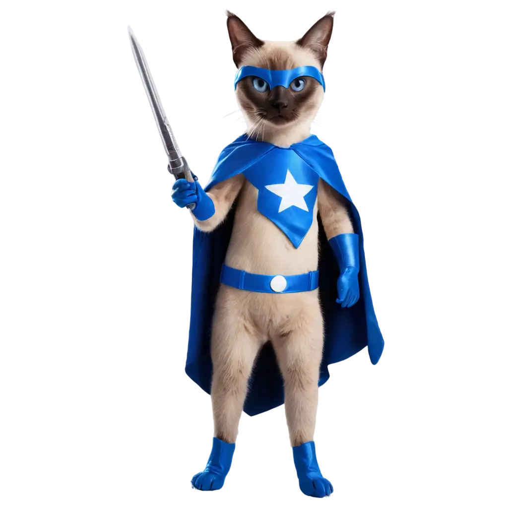 PNG-Image-OptimizationCute-Siamese-Cat-Superhero-with-Futuristic-Weapon-PNG-Format-with-Transparent-Background-for-Versatile-Usage