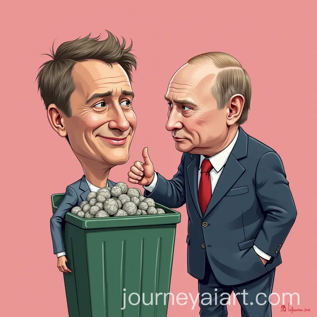 Zelensky-and-Putin-Two-Heads-Flying-into-a-Trash-Can