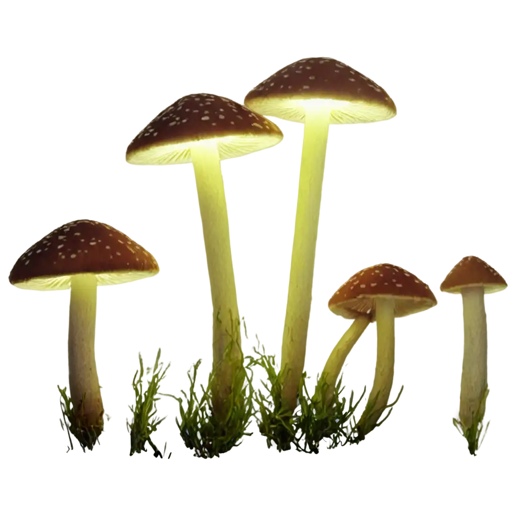 Glowing-Mushrooms-PNG-Image-Enchanting-Bioluminescent-Fungi