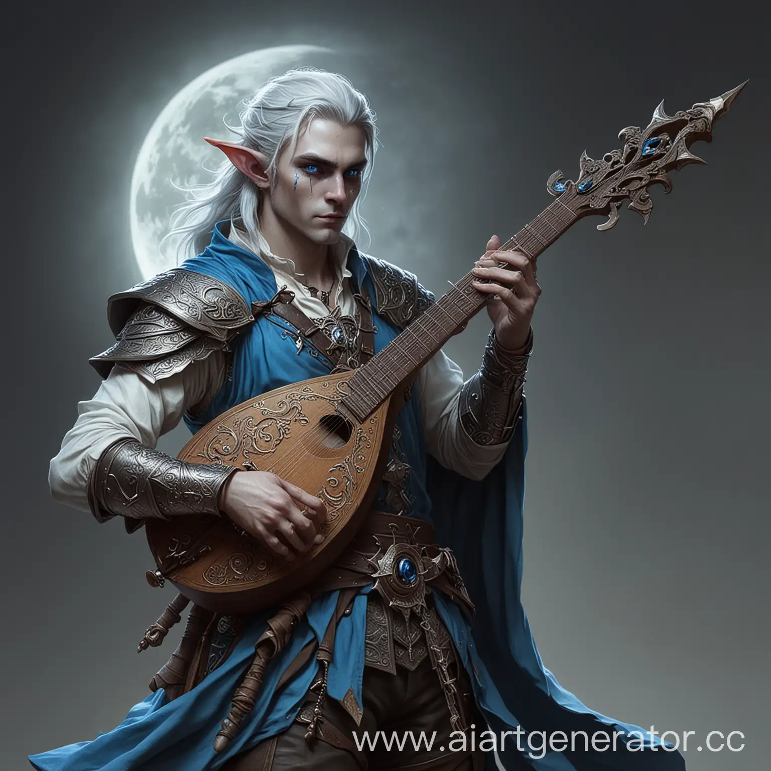 Moon-Elf-Playing-Lute-with-Illusory-Dagger