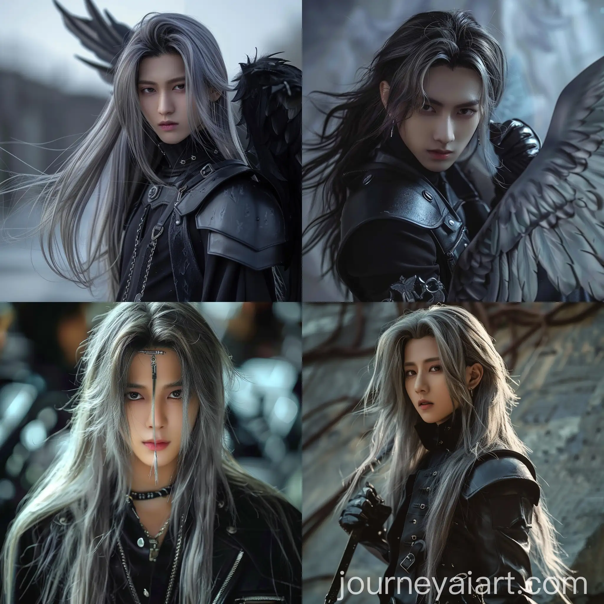 Felix-Stray-Kids-Sephiroth-Cosplay-Fan-Art