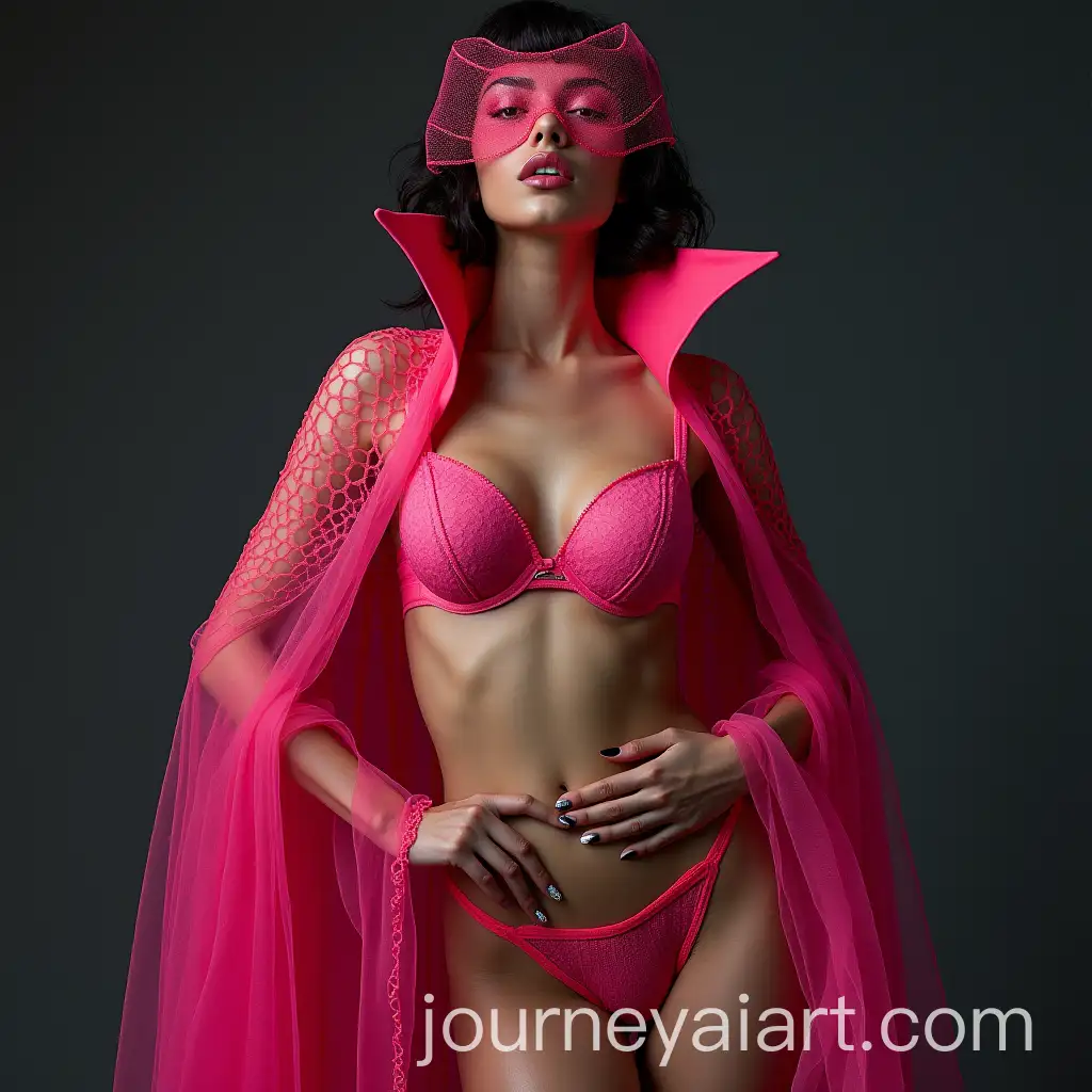 Eccentric-Net-Lingerie-Fashion-with-HalfFace-Veil