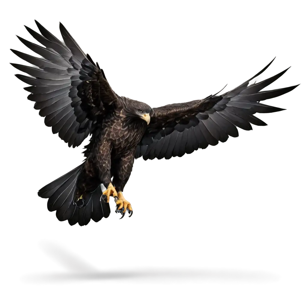 Realistic-Black-Eagle-PNG-Image-with-Sharp-Claws-Capturing-Intensity-in-Flight