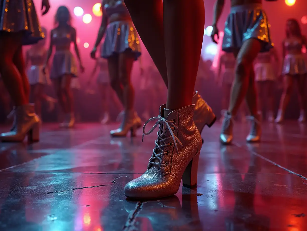 Girl-in-Silver-Disco-ShoesDisco-Dance-Floor-Elegance-Dancing-on-Shimmering-Dance-Floor