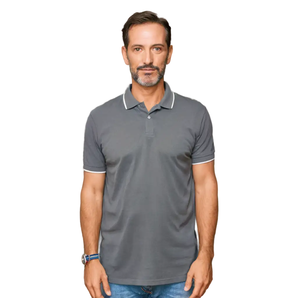 45YearOld-Man-in-Polo-Shirt-PNG-Image-for-HighQuality-Visual-Content