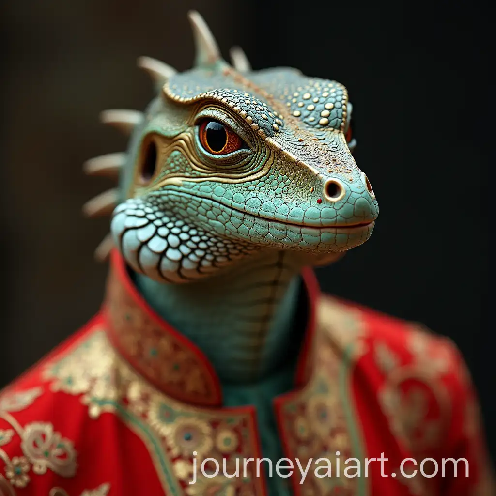 Monitor-Lizard-Face-with-Indian-Sherwani