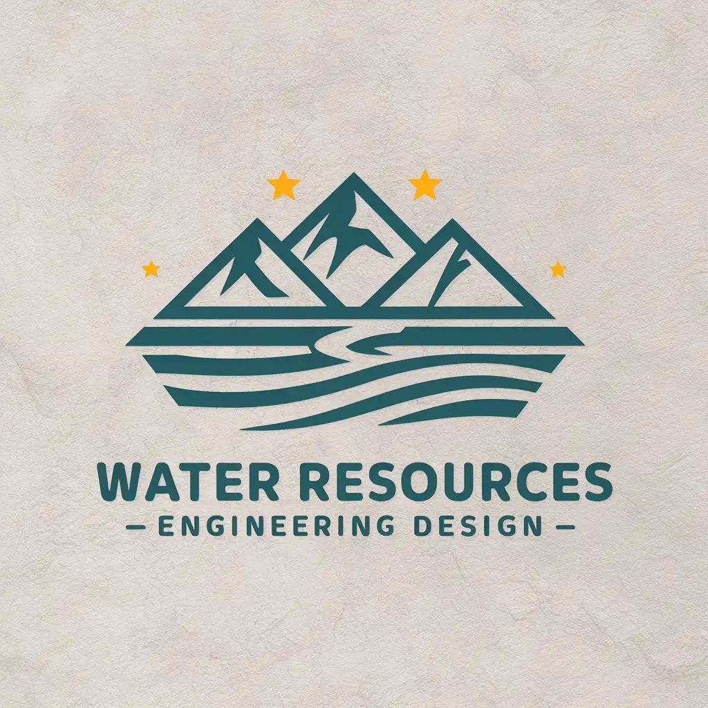 LOGO-Design-for-Water-Resources-Engineering-Mountainous-Rivers-and-Streams-in-Vector-Style