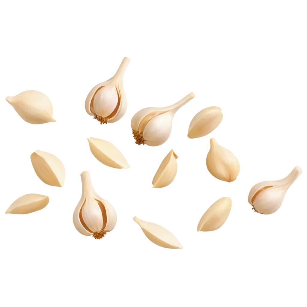 flying garlic pieces