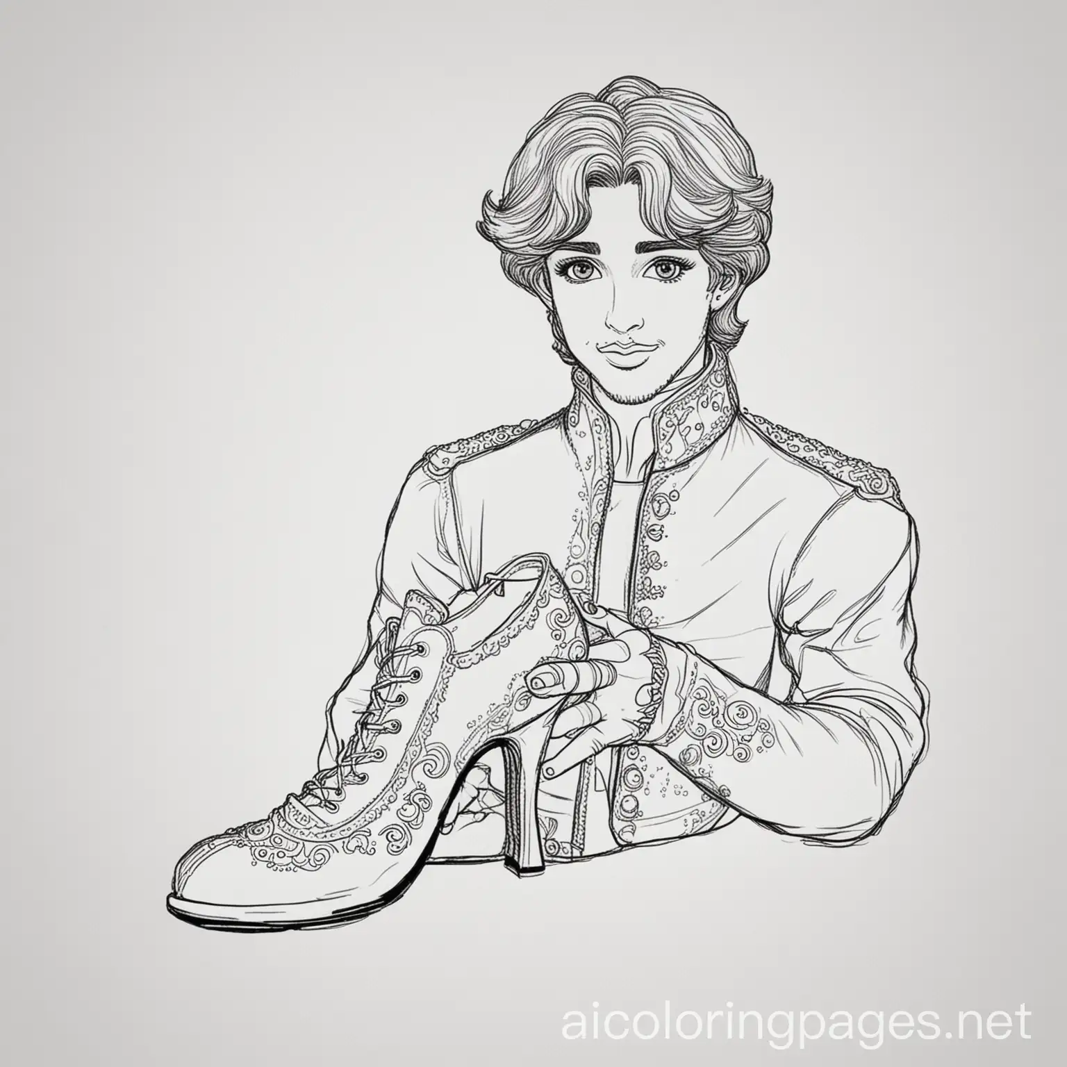 Prince-Holding-Cinderellas-Shoe-Coloring-Page