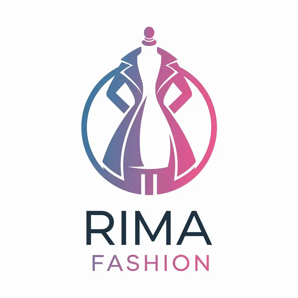 a vector logo design,with the text "Rima fashion", main symbol:Rima Fashion,Moderate,be used in Internet industry,clear background