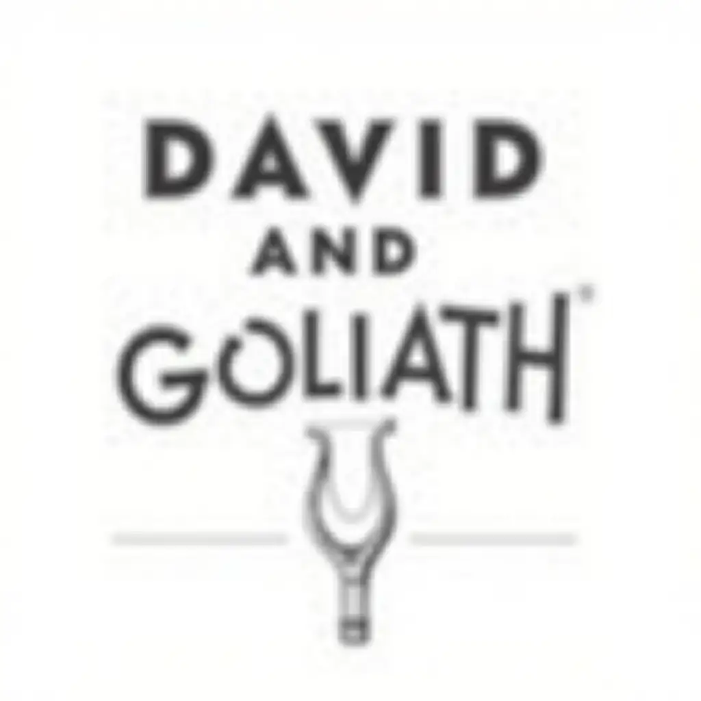 Vintage-Black-and-White-Illustration-of-David-and-Goliath-Slingshot