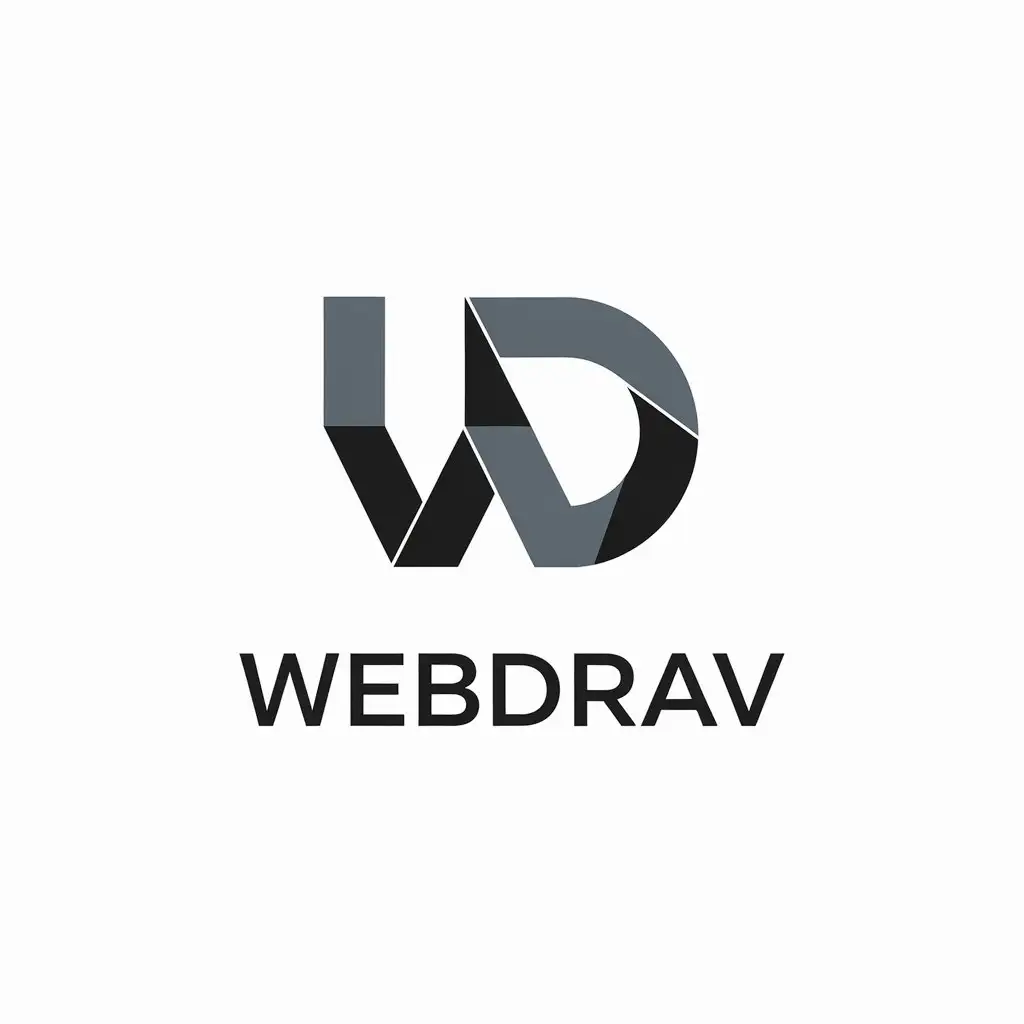 LOGO Design for WebDrav Vector Logo with WD Symbol for Technology Industry in Black