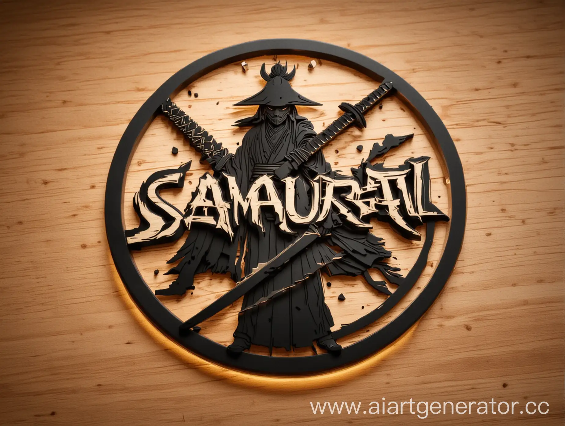 Samurai-Laser-Cutting-Studio-Logo-with-Glowing-Sword-and-Shadow-Lighting