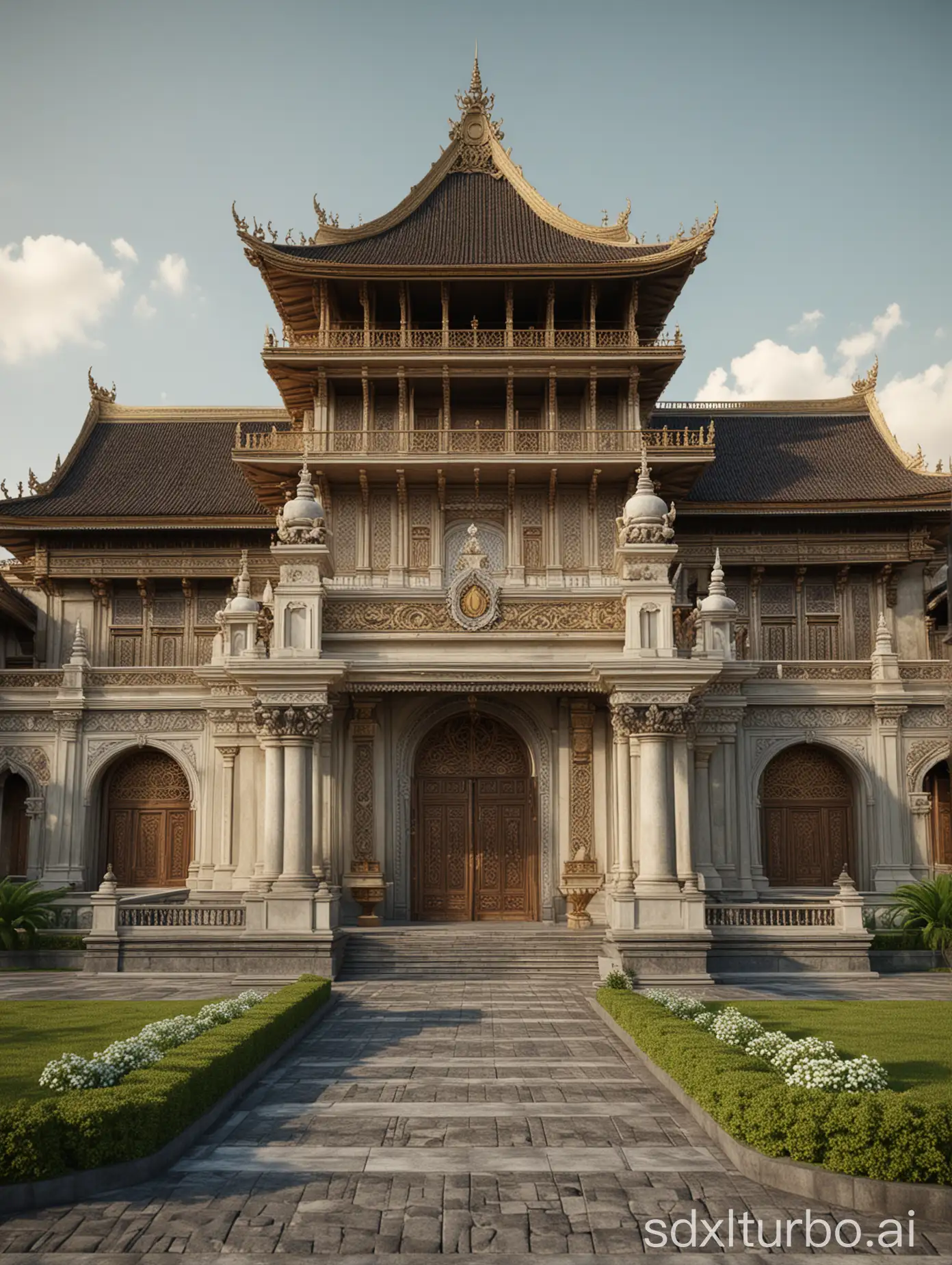 3d Javanese royal palace, looks beautiful and majestic