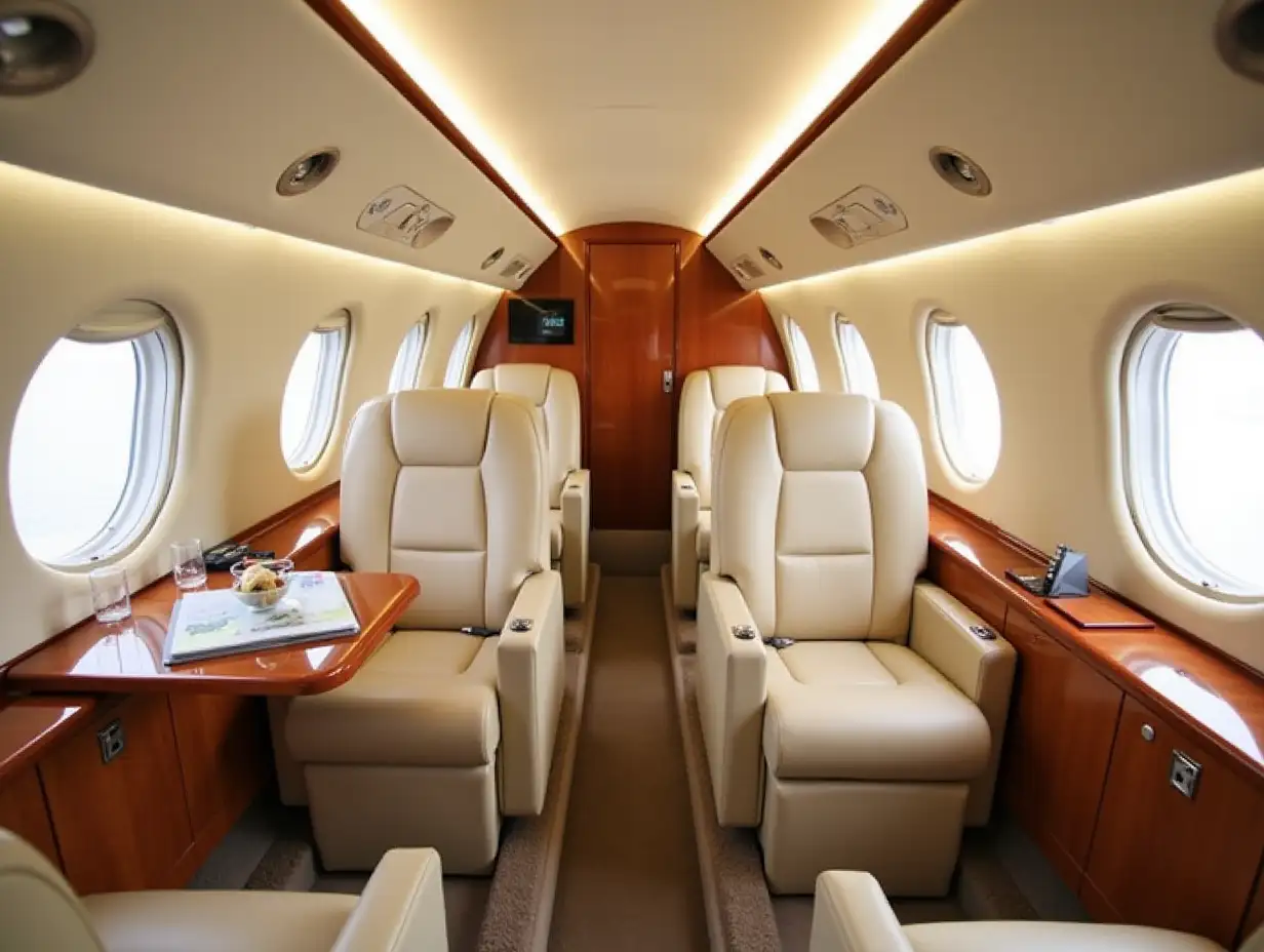 beautiful private luxury jet interior