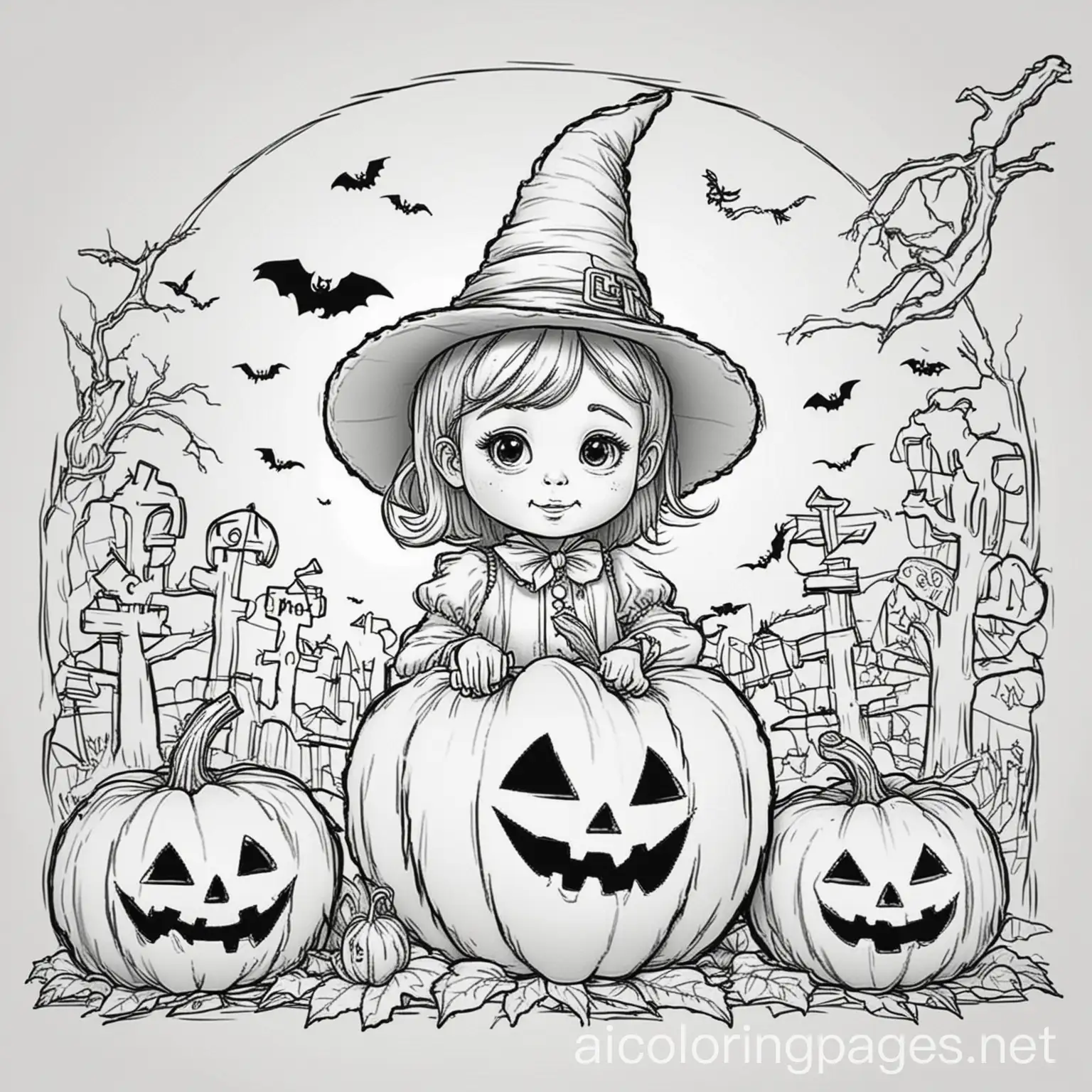 Halloween-Coloring-Page-for-Kids-with-Simple-Line-Art