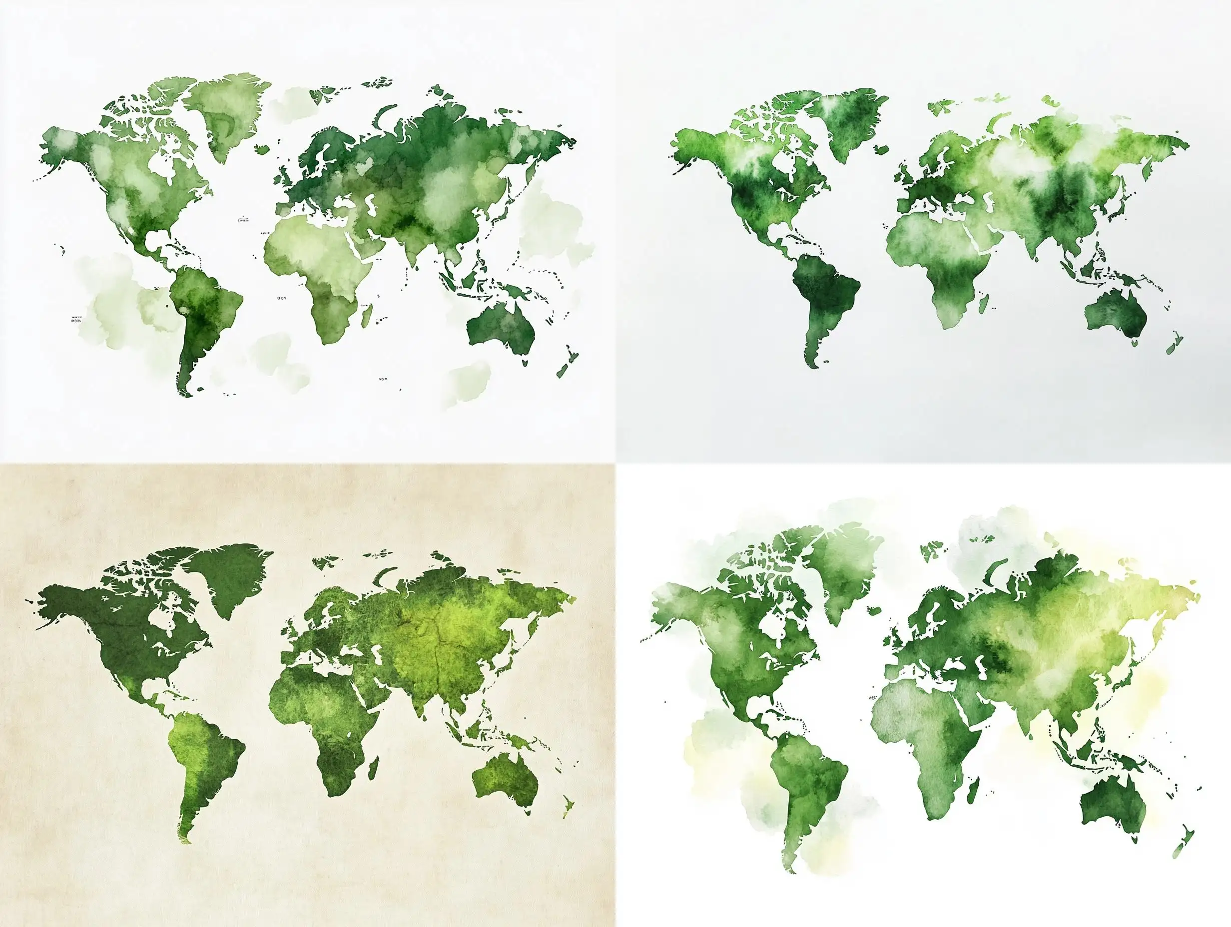 Elegant-World-Map-with-Green-Continents-and-Geographic-Icons