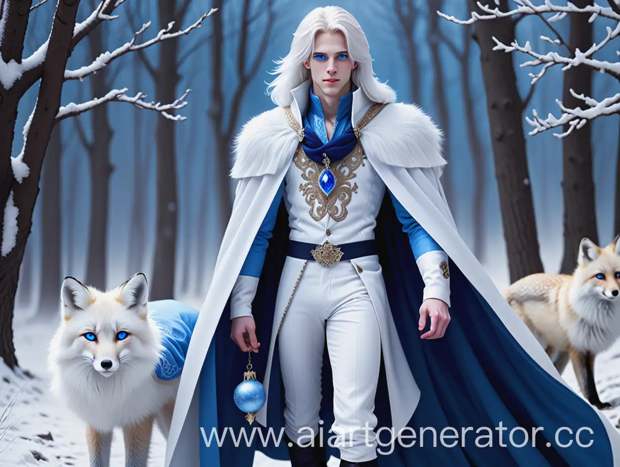 Prince-with-White-Fox-Companion-in-Snowy-Attire