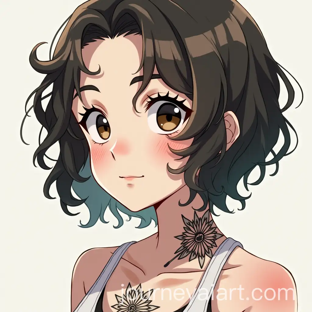 WhiteSkinned-Girl-with-Neck-Tattoo-and-Eyebrow-Piercing-with-Izuku-Midoriya