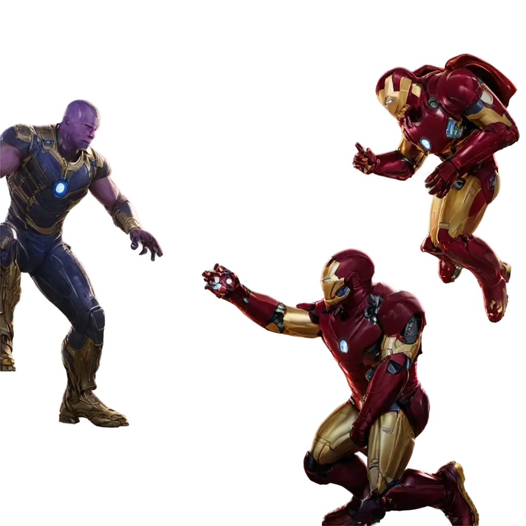 Thanos-vs-Iron-Man-PNG-Image-HighQuality-Digital-Artwork-for-Iconic-Battle-Scene