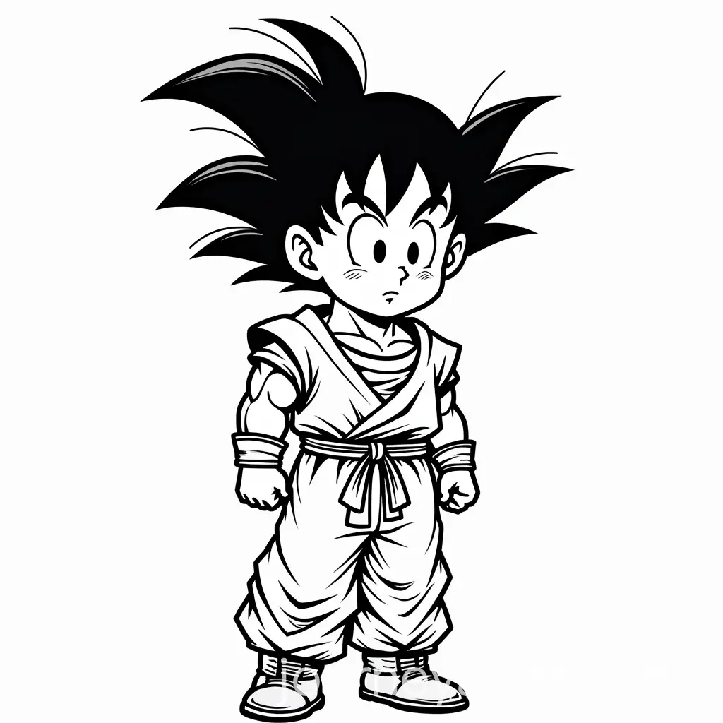 AI-Art-Prompt-ExpansionManga-Style-Goku-Character-Illustration-in-Black-and-White