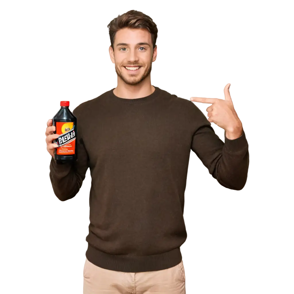 Hyperrealistic-PNG-Image-of-Handsome-Man-Holding-Motor-Oil-Bottle