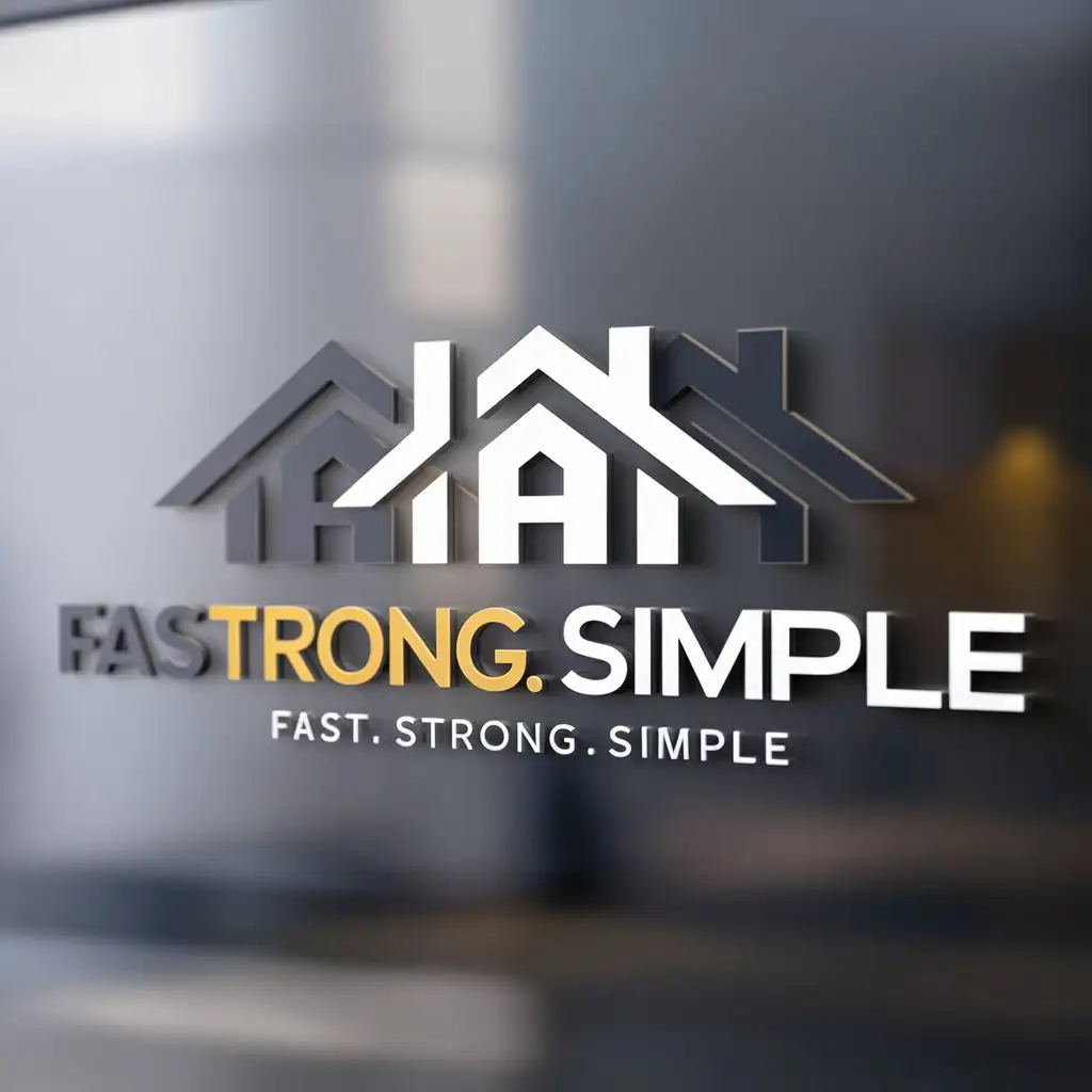 a logo design,with the text "Fast.Strong.Simple", main symbol:Residence,Moderate,clear background