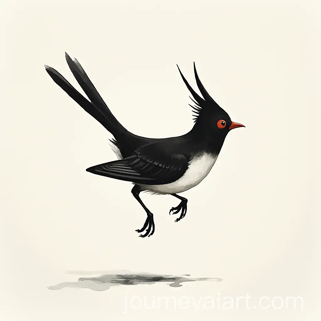 Sumie-Ink-Painting-of-Martin-Fisher-Bird-in-Traditional-Style